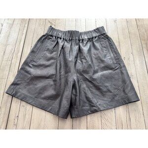 NWT ITMFL In The Mood For Love Tove Black High Waisted Lamb Leather Shorts Small